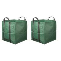 Tuinafvalzak - 6x - vierkant - opvouwbaar - groen - 252 liter - tuinonderhoud