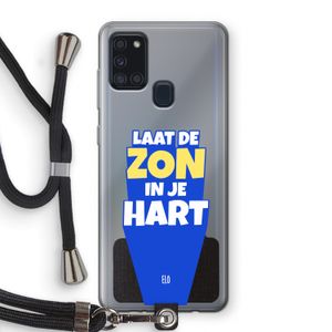 Laat de zon in je hart: Samsung Galaxy A21s Transparant Hoesje met koord