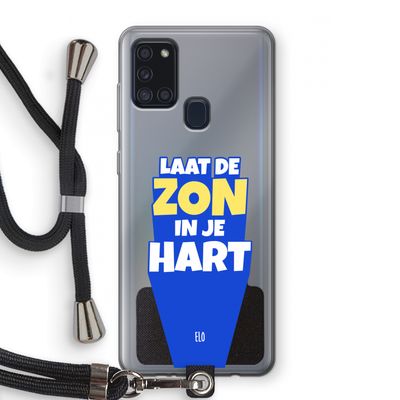 Laat de zon in je hart: Samsung Galaxy A21s Transparant Hoesje met koord