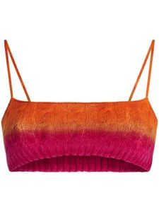 ETRO bralette en maille torsadée à logo brodé - Orange