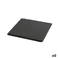 Leisteen Effect Keramische Tray Quid Gastro Fresh Zwart (20 x 20 cm) (12 Stuks)