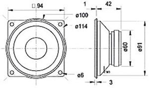 Visaton M 10 - 8 Ohm 4 inch 10 cm Midrange 80 W 8 Ω