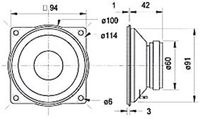 Visaton M 10 - 8 Ohm 4 inch 10 cm Midrange 80 W 8 Ω - thumbnail