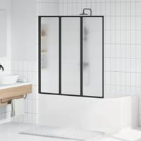 Douchescherm Zwart 132 x 2 x 140 cm Aluminium
