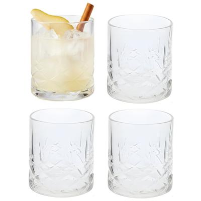 Excellent Houseware Whisky tumbler glas - 4x stuks - 350 ml - drinkglazen - waterglazen Excellent Houseware Whisky tumbler glas - 4x stuks - 350 ml - drinkglazen - waterglazen