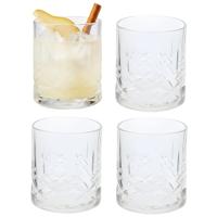 Excellent Houseware Whisky tumbler glas - 4x stuks - 350 ml - drinkglazen - waterglazen