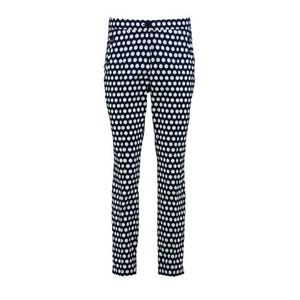 Claudia Sträter slim fit broek met stippen blauw/wit - met 50% korting