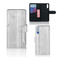 Huawei P20 Book Style Case White Wood - thumbnail