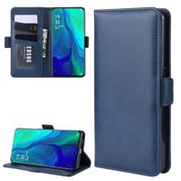 Dual-Side magnetische Buckle horizontale Flip lederen draagtas voor OPPO Reno 10x zoom met houder & kaartsleuven & portemonnee & fotolijstjes (donker
