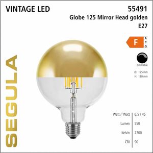 LED Kopspiegellamp 6.5W 550 lumen 2700K dimbaar filament Segula 55491
