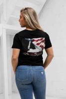 Guess American Print T-Shirt Dames Zwart - Maat S - Kleur: Zwart | Soccerfanshop