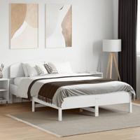 Bedframe zonder matras massief grenenhout wit 135x190 cm