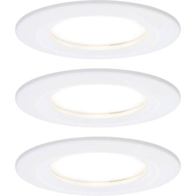 Paulmann Nova Inbouwlamp voor badkamer Set van 3 stuks LED LED 18 W IP44 Wit (mat)