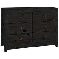 The Living Store Dressoir - Massief grenenhout - 100 x 40 x 72 cm - Zwart