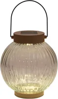 Anna's collection lantaarn solar 1led glas 15x14.5cm zand