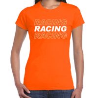 Racing supporter / race fan t-shirt oranje voor dames