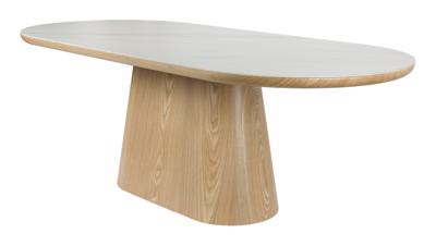 ZILT Ovale Eettafel 'Nathen' Eiken en marmerlook, 180 x 90cm