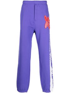 Y-3 pantalon de jogging en coton biologique à logo appliqué - Violet