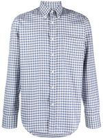 Canali chemise en laine à carreaux - Bleu