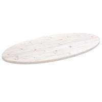Tafelblad ovaal 110x55x2,5 cm massief grenenhout wit