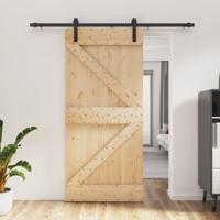 Schuifdeur met beslag 95x210 cm massief grenenhout