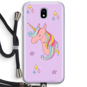 Roze eenhoorn: Samsung Galaxy J5 (2017) Transparant Hoesje met koord