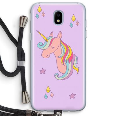 Roze eenhoorn: Samsung Galaxy J5 (2017) Transparant Hoesje met koord
