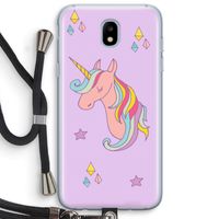 Roze eenhoorn: Samsung Galaxy J5 (2017) Transparant Hoesje met koord