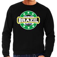Have fear Brazil is here / Brazilie supporter sweater zwart voor heren - thumbnail