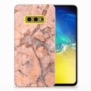 Samsung Galaxy S10e TPU Siliconen Hoesje Marmer Oranje