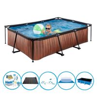 EXIT Zwembad Timber Style - Frame Pool 220x150x60 cm - Bundelpakket