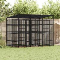 Hondenkennel met dak 5,53 m² staal