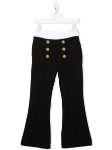 Balmain Kids pantalon évasé à détails de boutons décoratifs - Noir