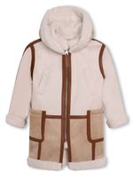 Chloé Kids manteau bicolore à capuche - Tons neutres - thumbnail