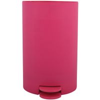 Prullenbak/pedaalemmer - kunststof - fuchsia roze - 3 liter - 15 x 27 cm - Badkamer/toilet - thumbnail