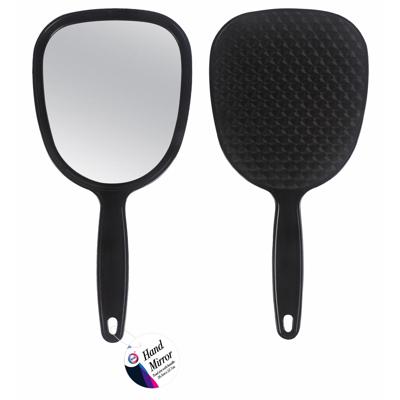 Cosmetische handspiegel - zwart - kunststof - 26,5 x 12,7 cm - make-up spiegel