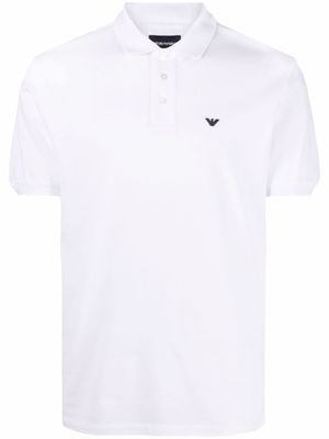 Emporio Armani polo à logo brodé - Blanc