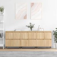 Dressoirs 3 st bewerkt hout sonoma eiken