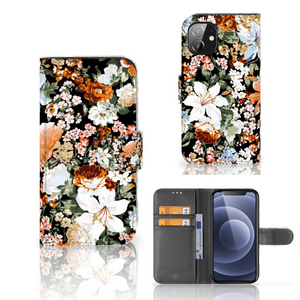 Hoesje voor Apple iPhone 12 Mini Dark Flowers