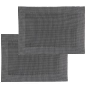 Set van 4x stuks placemats zwart texaline 50 x 35 cm