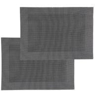 Set van 4x stuks placemats zwart texaline 50 x 35 cm - thumbnail