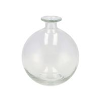 Bloemenvaas rond model - helder gekleurd glas - transparant - D13 x H15 cm