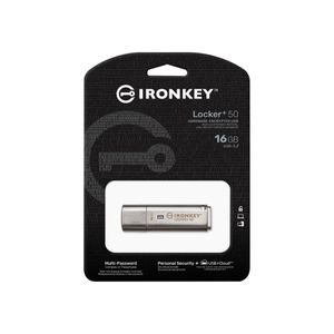 Kingston Technology IronKey Locker+ 50 USB flash drive 16 GB USB Type-A 3.2 Gen 1 (3.1 Gen 1) Zilver