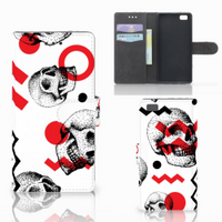 Telefoonhoesje met Naam Huawei Ascend P8 Lite Skull Red