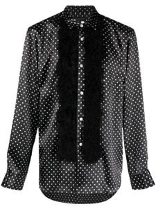 Comme des Garçons Homme Plus chemise en satin à pois - Noir