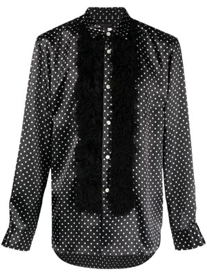 Comme des Garçons Homme Plus chemise en satin à pois - Noir