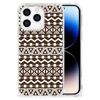 iPhone 14 Pro Doorzichtige Silicone Hoesje Aztec Brown - thumbnail