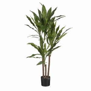 Groene Dracaena kunstplant in zwarte pot 100 cm    -