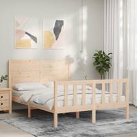 Bedframe met hoofdbord massief hout