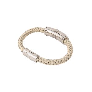 Armani horlogeband AR-5561 Leder Cream wit 8mm
